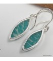 Boucles d’oreilles amazonite marquise authentique en argent 925