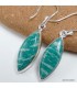 Boucles d’oreilles amazonite marquise authentique en argent 925