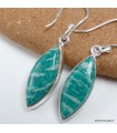 Boucles d’oreilles amazonite marquise authentique en argent 925
