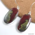 Boucles d'oreilles Jaspe Héliotrope ovales - Boucles d'oreilles en pierres naturelles
