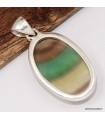 Pendentif fluorite arc‑en‑ciel vert jaune authentique argent 925
