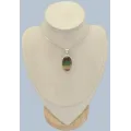 Pendentif Fluorite arc-en-ciel vert jaune, argent 925 - Pendentifs pierres naturelles