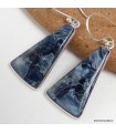 Boucles d’oreilles Pietersite bleue authentique en argent 925 