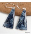 Boucles d’oreilles Pietersite bleue authentique en argent 925 