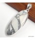 Pendentif howlite blanche allongée véritable argent 925