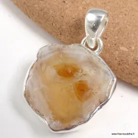 Pendentif authentique Citrine Stalactite forme libre - Pendentifs pierres naturelles
