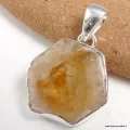 Pendentif bijou en citrine naturelle - Bijoux en Citrine