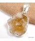 Pendentif Citrine tranche asymétrique argent 925 véritable

