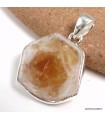 Pendentif Citrine véritable pierre en argent 925 poinçonné