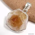 Pendentif Authentique pierre stalactite citrine naturelle - Bijoux en Citrine
