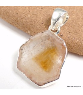 Pendentif Citrine non traitée authentique en argent 925 certifié