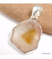 Pendentif Citrine non traitée authentique en argent 925 certifié