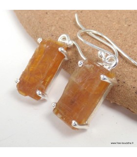 Boucles d’oreilles Cyanite orange authentique argent 925