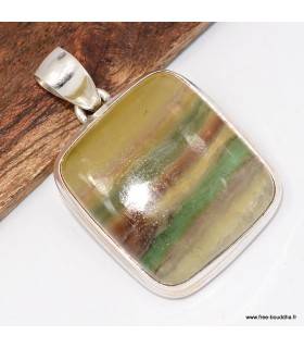 Pendentif Fluorite arc‑en‑ciel authentique – Pierre de concentration