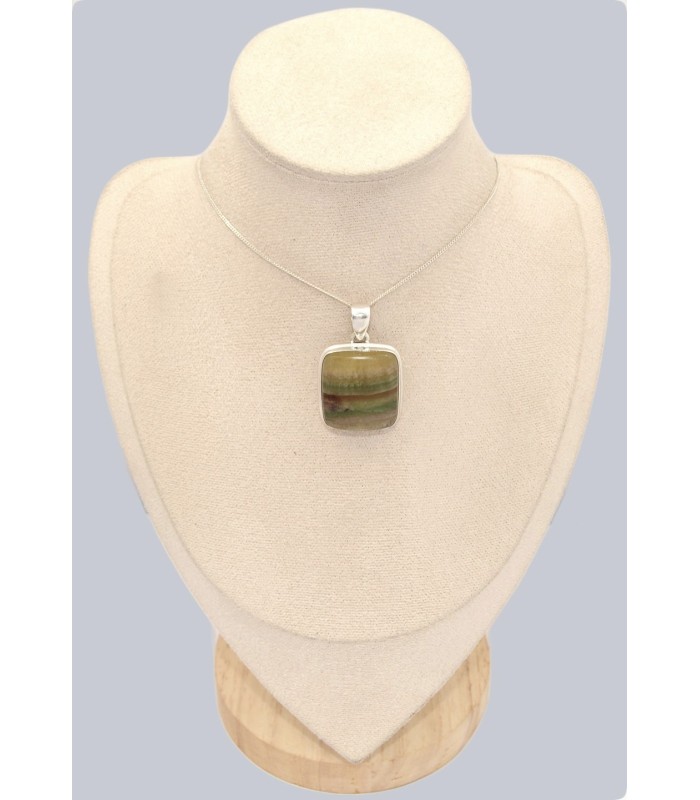 Pendentif Fluorite arc‑en‑ciel authentique – Pierre de concentration