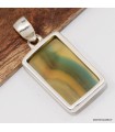 Pendentif Fluorite arc‑en‑ciel jaune vert authentique – Argent 925