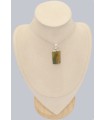 Pendentif Fluorite arc‑en‑ciel jaune vert authentique – Argent 925