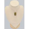 Pendentif Fluorite arc-en-ciel rectangulaire jaune vert - Bijoux en Fluorite Arc-en-ciel