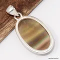 Pendentif Fluorite arc-en-ciel bande verte - Bijoux en Fluorite Arc-en-ciel