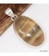 Pendentif Fluorite arc‑en‑ciel jaune vert authentique, Bijou argent 925