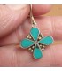 Boucles d’oreilles tibétaines 4 pétales en turquoise reconstituée