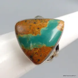 Bague Turquoise numéro 8 triangulaire taille 52 - Bagues pierres naturelles
