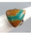 Bague Turquoise américaine Number 8 argent massif 925 T52