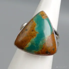 Bague Turquoise numéro 8 triangulaire taille 52 - Bagues pierres naturelles