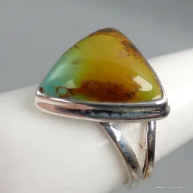 Bague Turquoise américaine numéro 8 triangulaire taille 62 - Bagues pierres naturelles