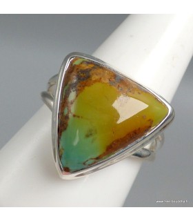 Bague Turquoise américaine authentique argent 925 taille 62