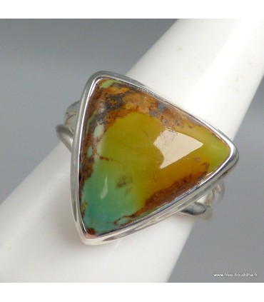 Bague Turquoise américaine authentique argent 925 taille 62