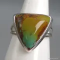 Bague Turquoise américaine numéro 8 triangulaire taille 62 - Bagues pierres naturelles
