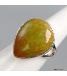 Bague Turquoise verte américaine argent massif 925 taille 56