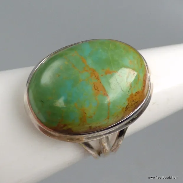 Bague Turquoise n° 8 trois anneaux taille 59 - Bagues pierres naturelles