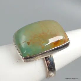 Bijou Bague Turquoise n° 8 rectangulaire taille 59 - Bagues pierres naturelles