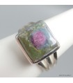 Bague Rubis sur Fuchsite authentique argent 925 taille 56