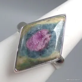 Bague losange Rubis sur Fuchsite taille 61 - Bijoux en Rubis sur Fuchsite
