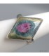 Bague Rubis sur Fuchsite pierre losange argent 925 taille 61