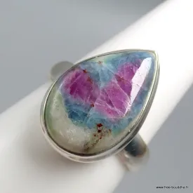 Bague goutte Rubis sur Fuchsite taille 56 - Bijoux en Rubis sur Fuchsite