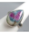 Bague Rubis sur Fuchsite authentique argent 925 taille 56
