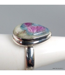 Bague Rubis sur Fuchsite authentique argent 925 taille 56