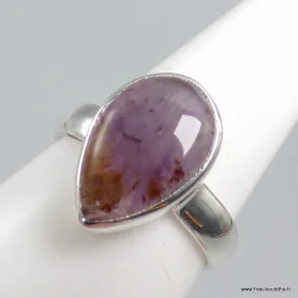 Bague Super seven forme poire taille 56 - Bijoux en Cacochynite Super Seven
