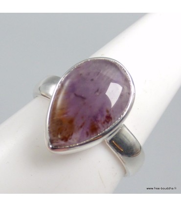 Bague Super Seven poire taille 56 en Argent 925 certifiée