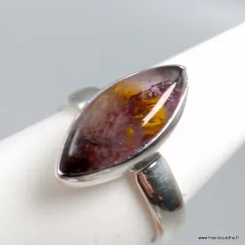 Bague marquise en super seven taille 52 - Bijoux en Cacochynite Super Seven