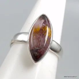 Bague marquise en super seven taille 52 - Bijoux en Cacochynite Super Seven