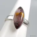 Bague marquise en super seven taille 52 - Bijoux en Cacochynite Super Seven