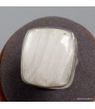Bague Scolecite authentique en argent 925 taille 52
