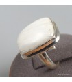Bague Scolecite authentique en argent 925 taille 52
