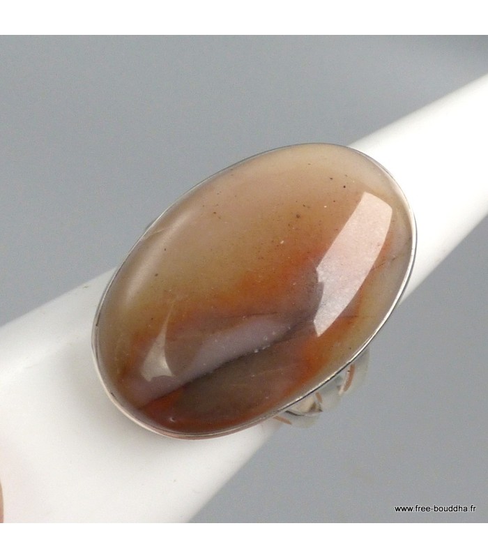 Bague Vogesite pierre naturelle ovale argent 925 taille 61