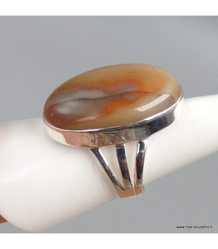 Bague Vogesite pierre naturelle ovale argent 925 taille 61